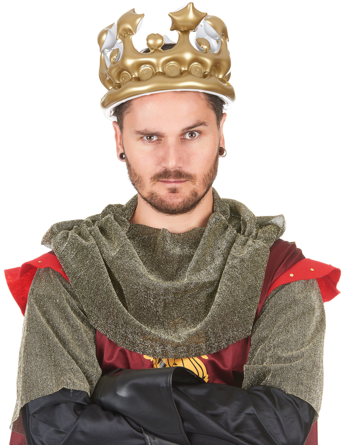 Vue de face de la couronne gonflable de roi
