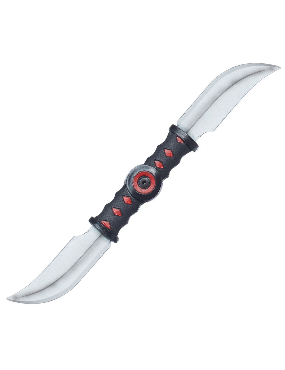 Couteau double lame Ninja pour déguisement noir et rouge