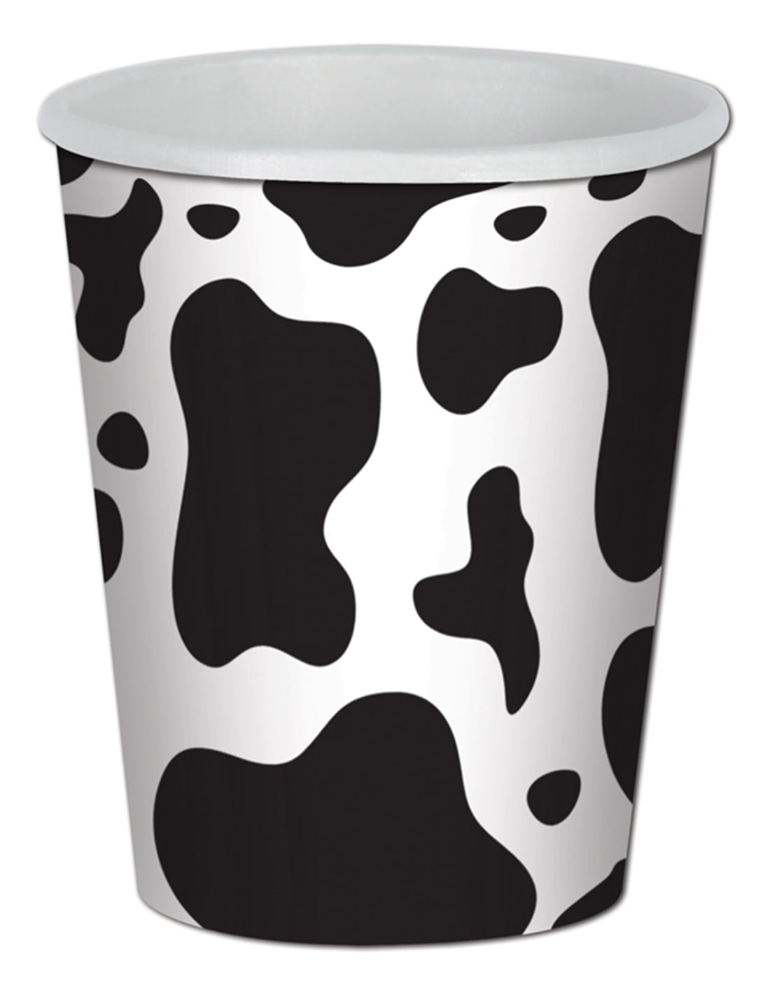 Gobelets en carton peau de vache blanc et noir