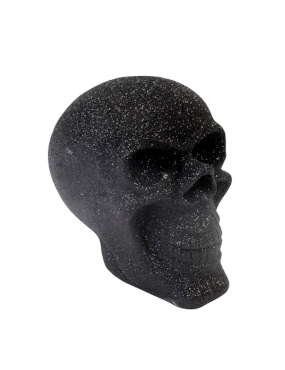 Crâne Halloween pour décoration noir à paillettes en résine