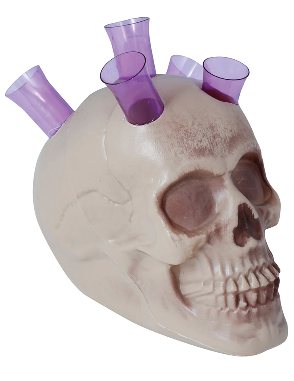 Crâne porte shooter pour adulte beige avec verres violets