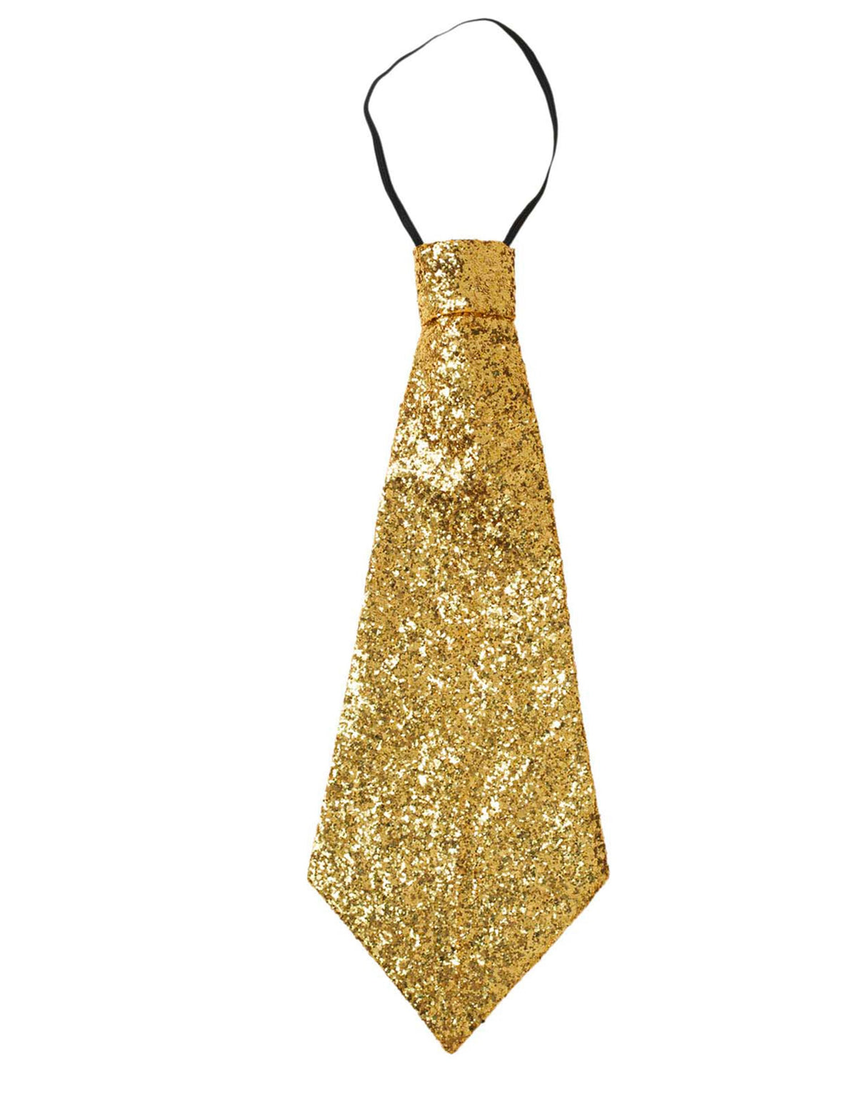 Détail de l'élastique de maintien de la cravate à paillettes pour adulte