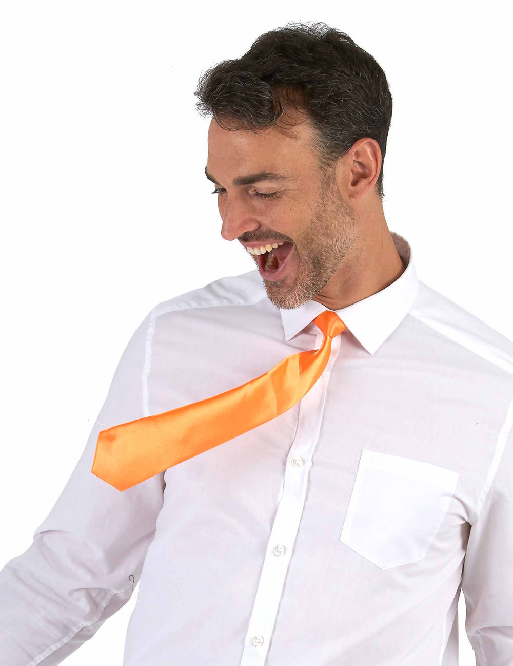 Cravate pour adulte orange satinée