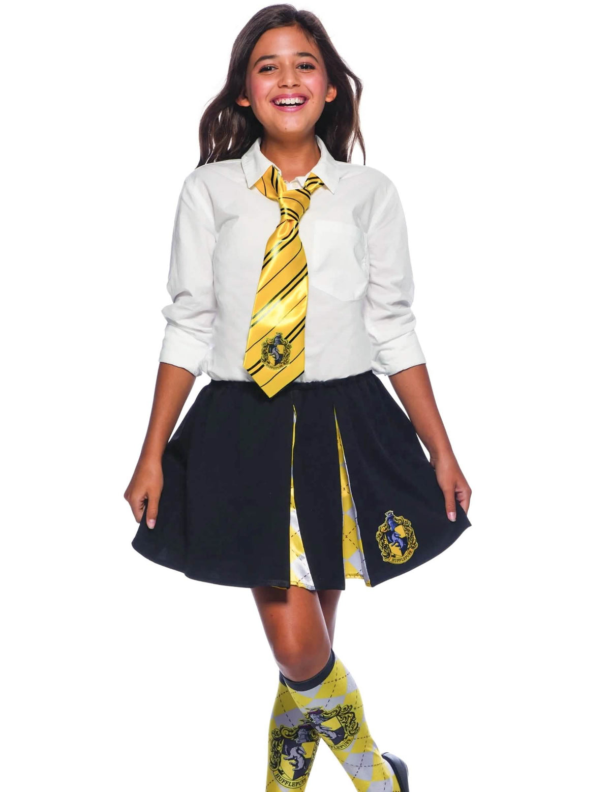Mise en situação da gravata Lufa-Lufa com o uniforme completo