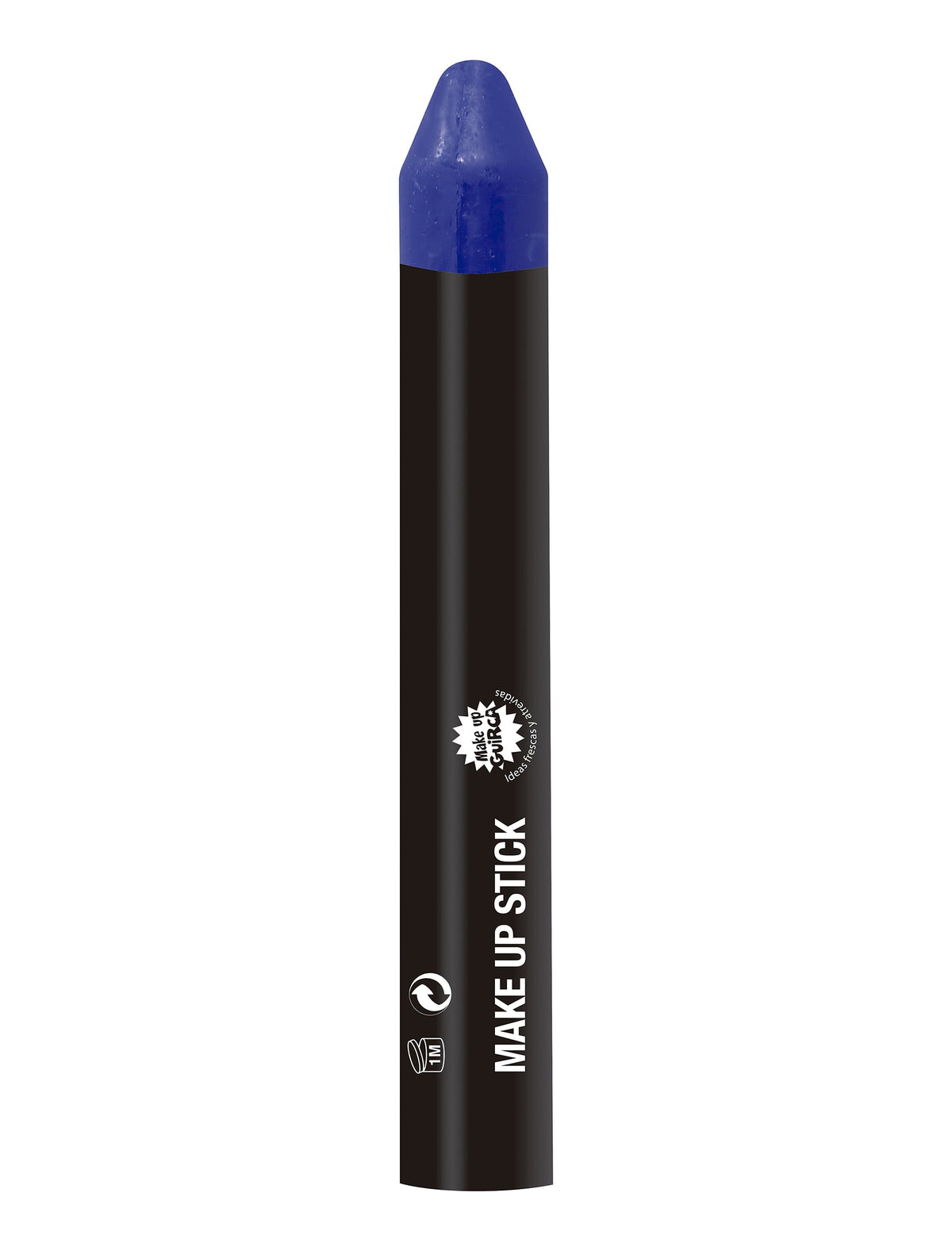 Gros plan sur la pointe du crayon de maquillage pour adulte bleu foncé