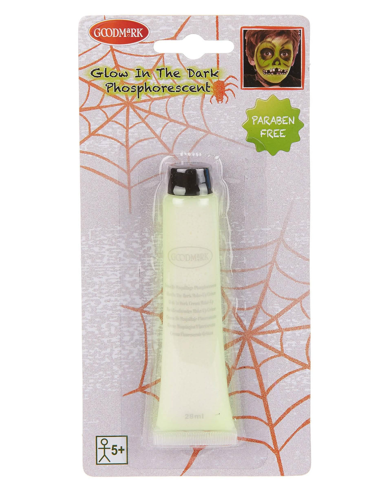 Maquilhagem de esqueleto facial de creme fosforescente maquilhagem fluo para adulto verde néon