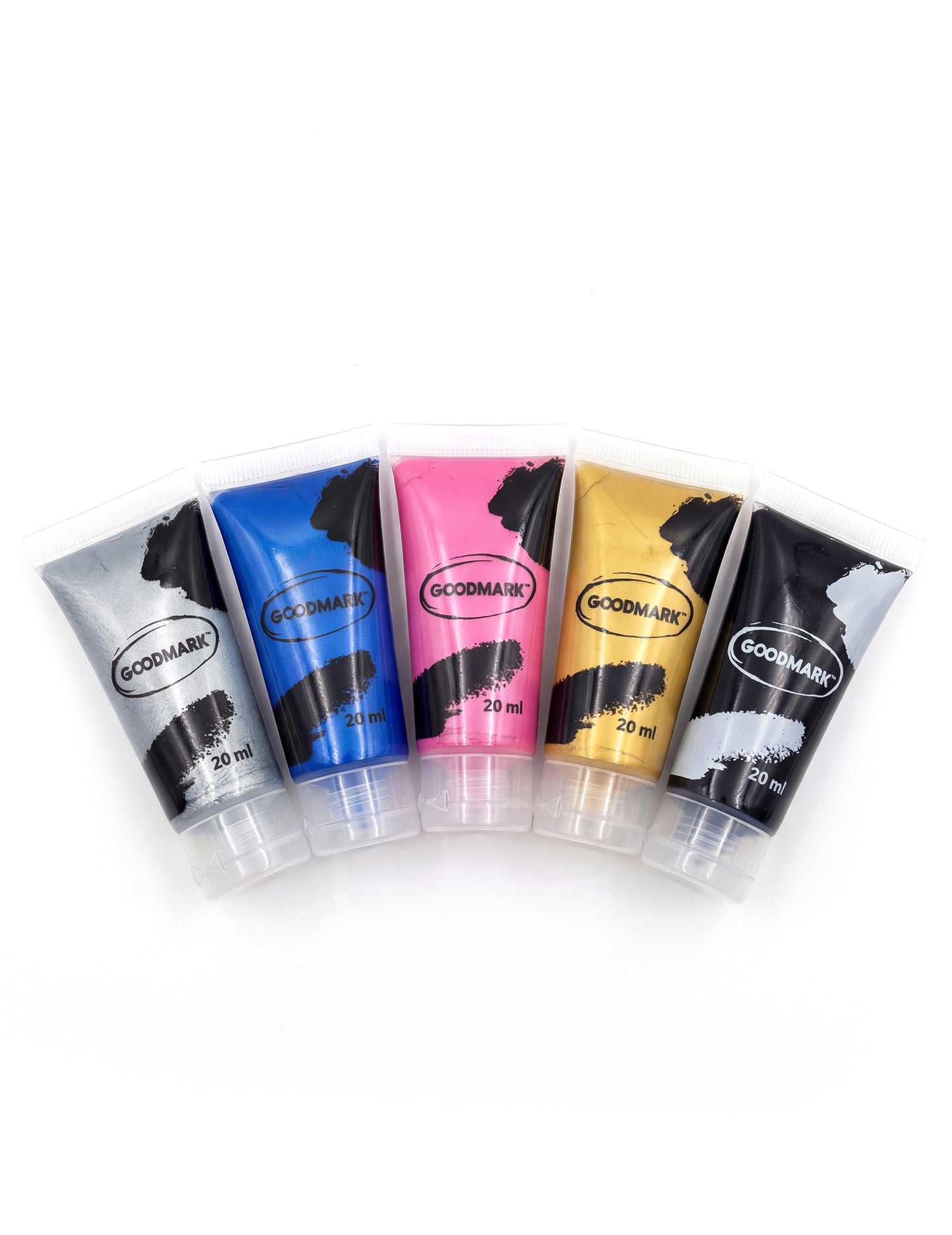 Assortiment des différents coloris de la crème professionnelle maquillage à l'eau pour adulte et enfant