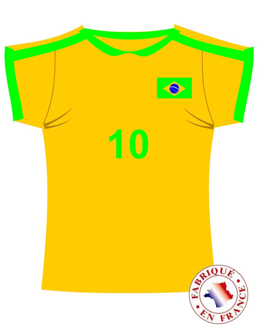 Decoração de parede camisola do Brasil para festa amarelo e verde com o número 10