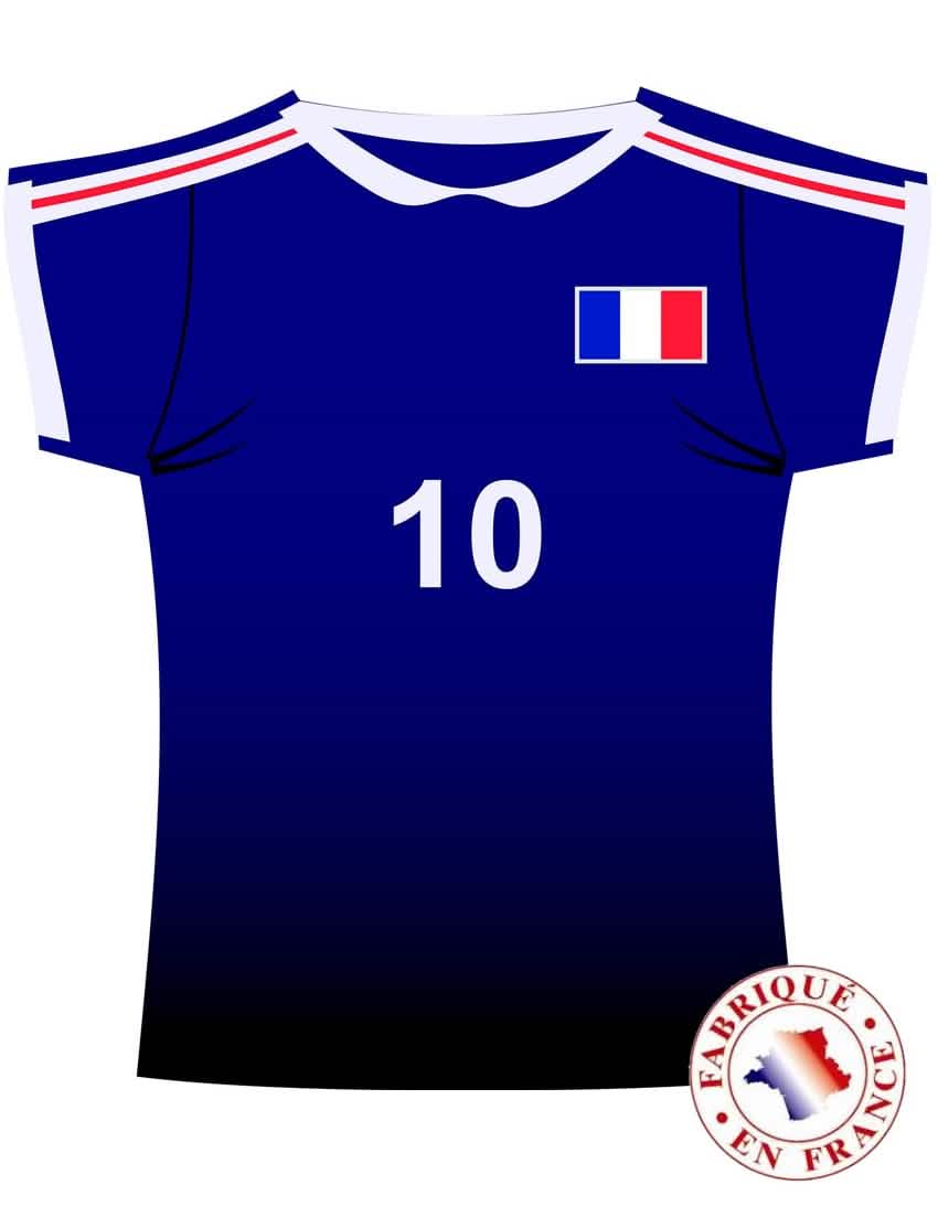 Decoração mural camisola frança azul com número 10