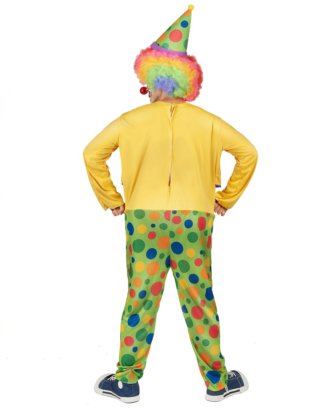 Vue de dos du déguisement clown festif pour homme