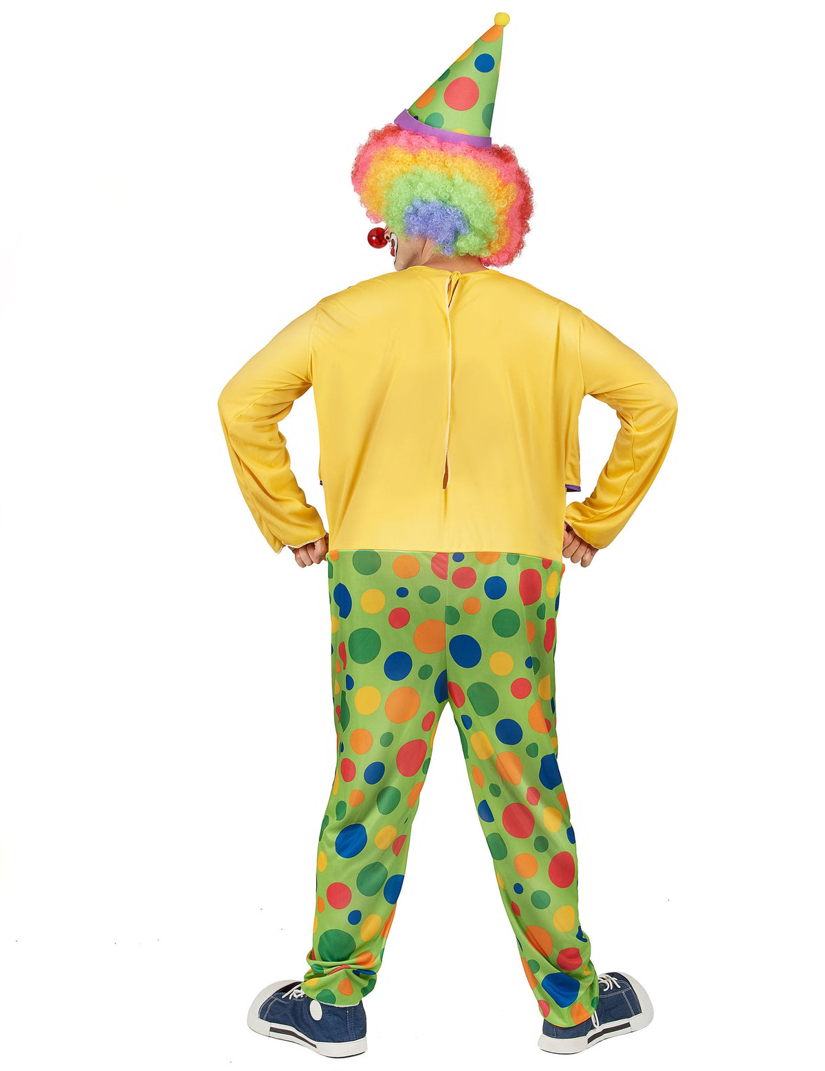 Vue de dos du déguisement clown festif pour homme