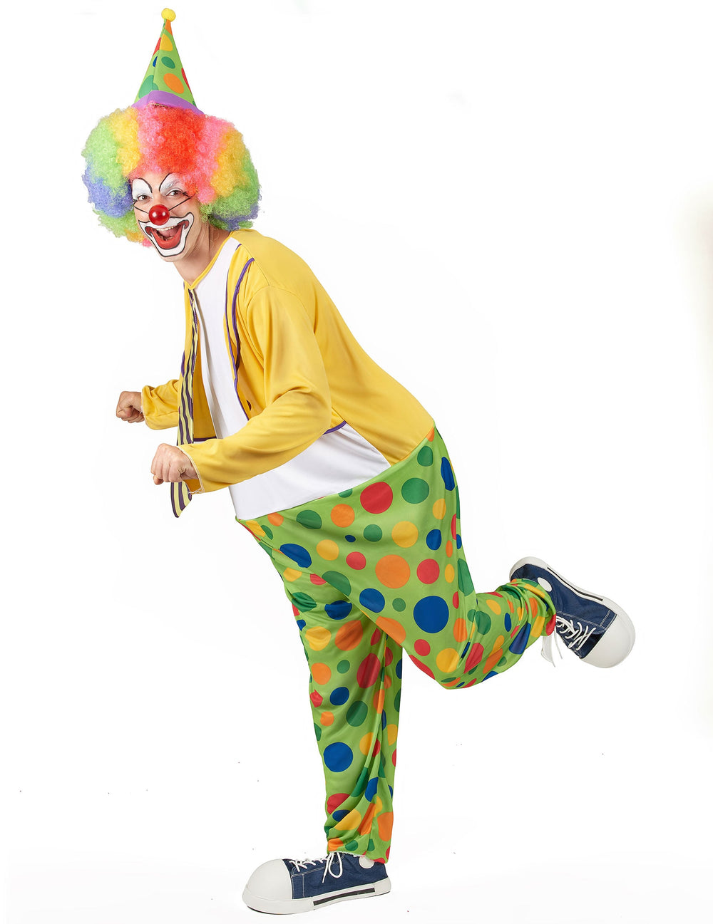Vue de profil du déguisement clown festif pour homme