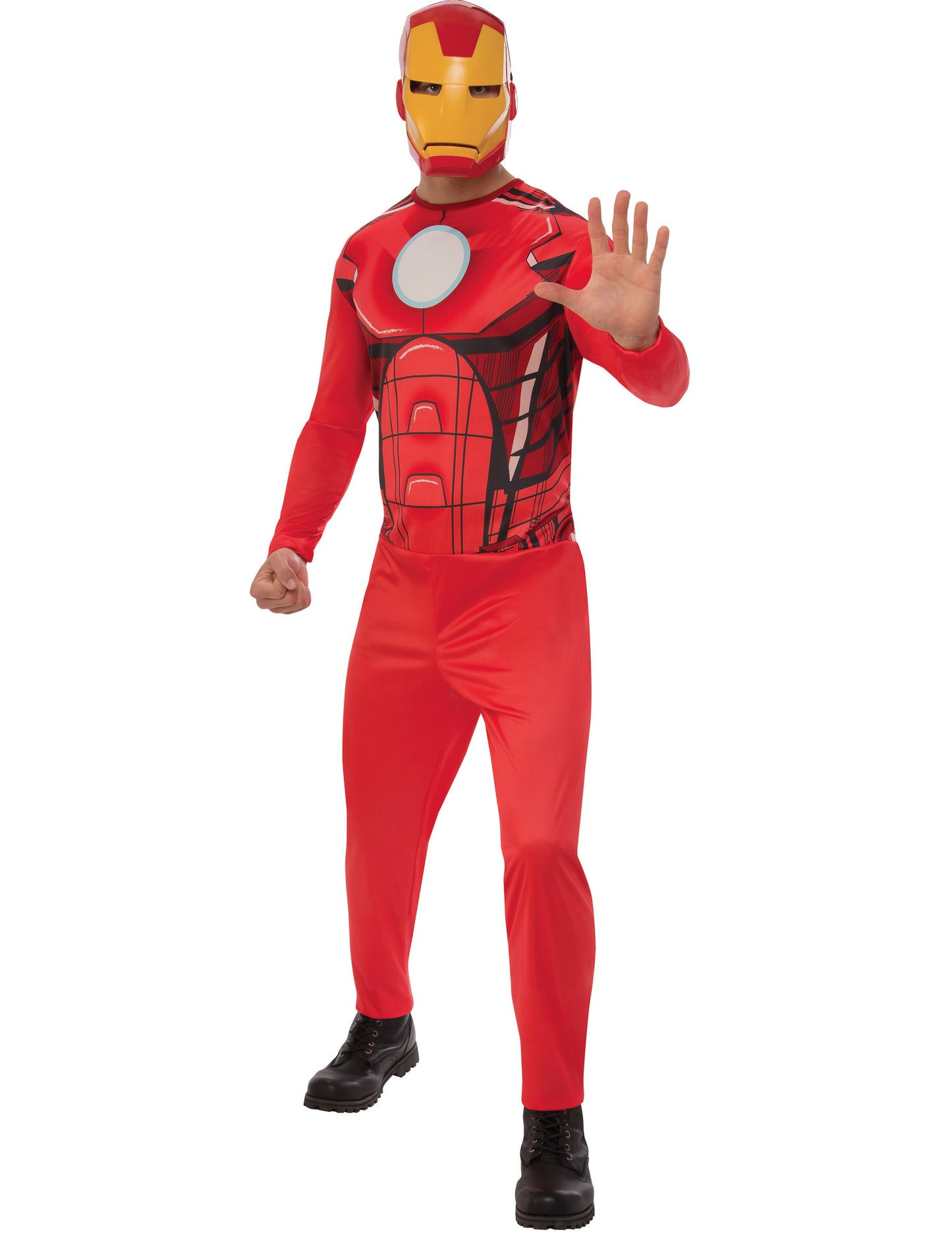 Déguisement classique Iron Man pour adulte rouge et jaune avec masque