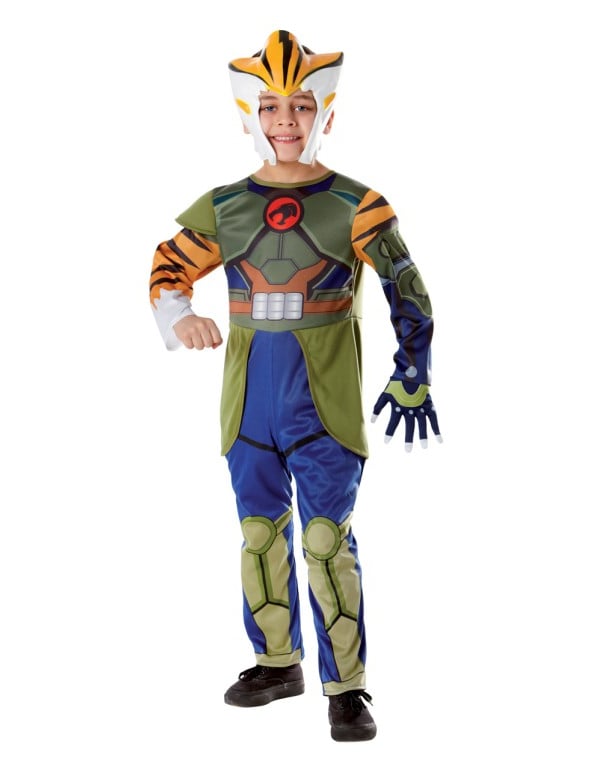 Déguisement Tygra Thundercats pour garçon bleu et vert avec coiffe tigrée