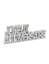 Décoration de table Joyeux Anniversaire pour fête argentée à paillettes