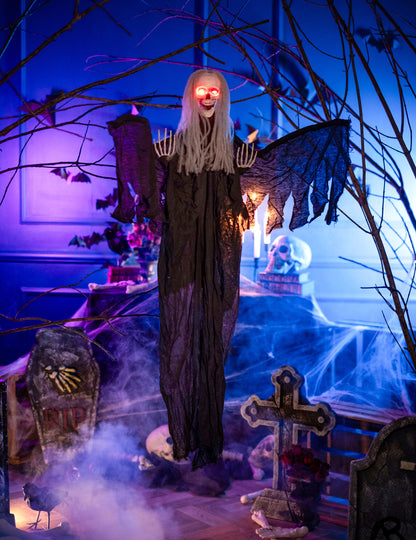 Decoração anjo preto da morte para pendurar