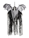 Décoration à suspendre faucheuse chauve-souris pour Halloween noire et grise