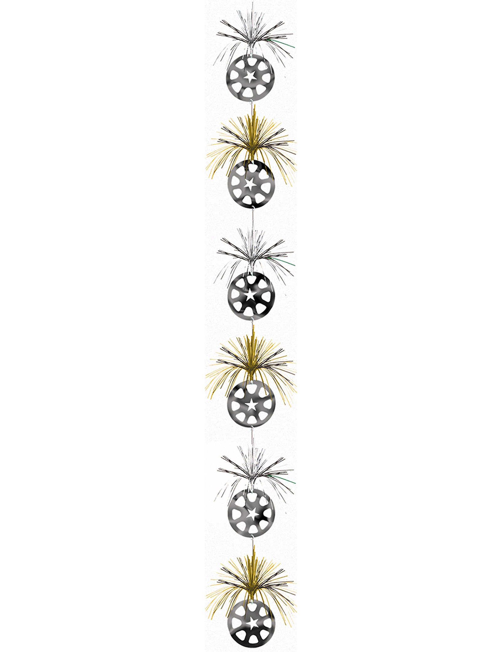 Décoration à suspendre étoiles pour fête or et argent métallisé