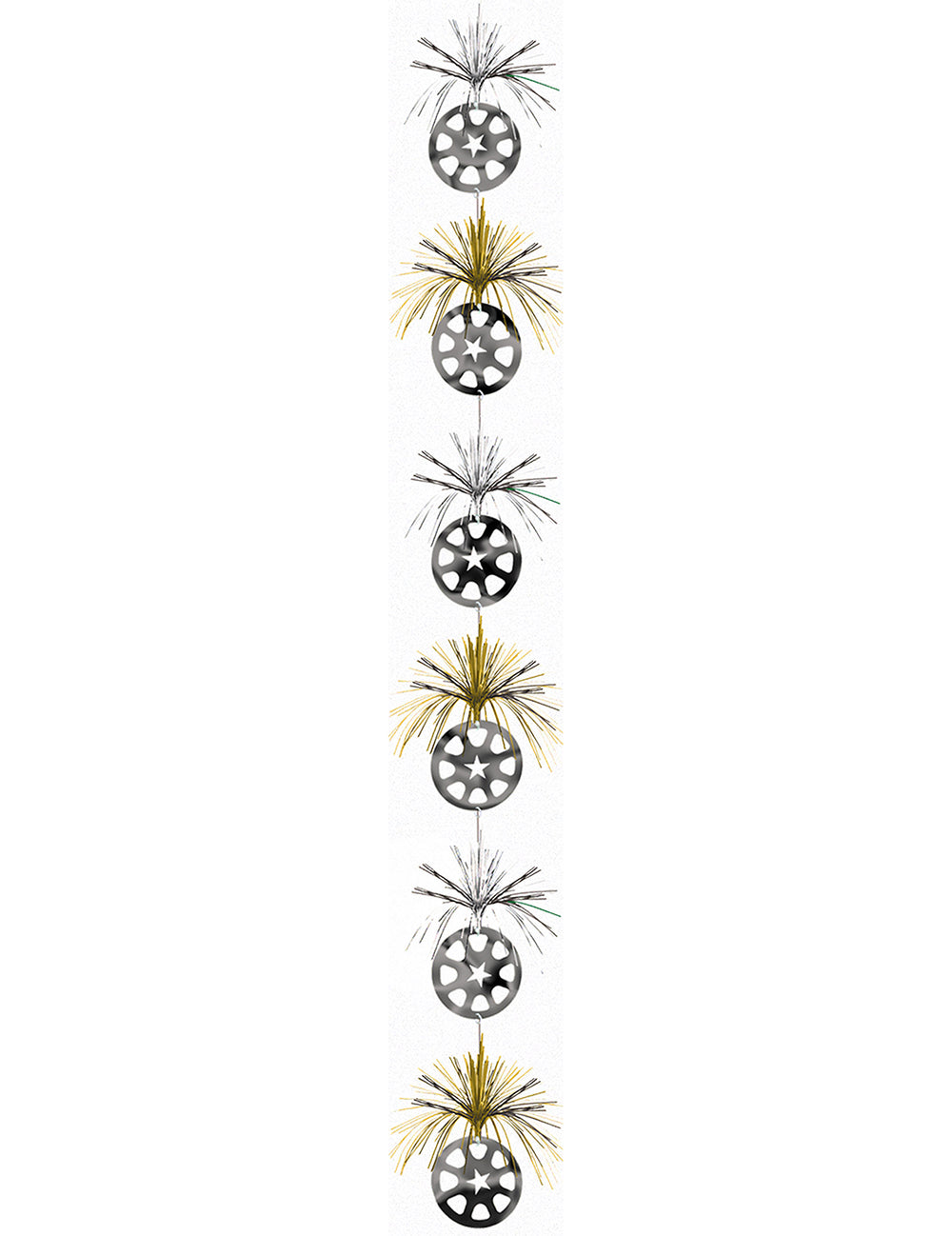 Décoration à suspendre étoiles pour fête or et argent métallisé
