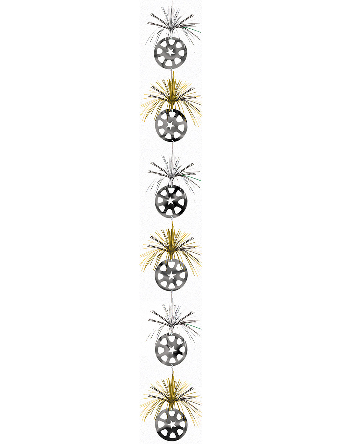 Décoration à suspendre étoiles pour fête or et argent métallisé