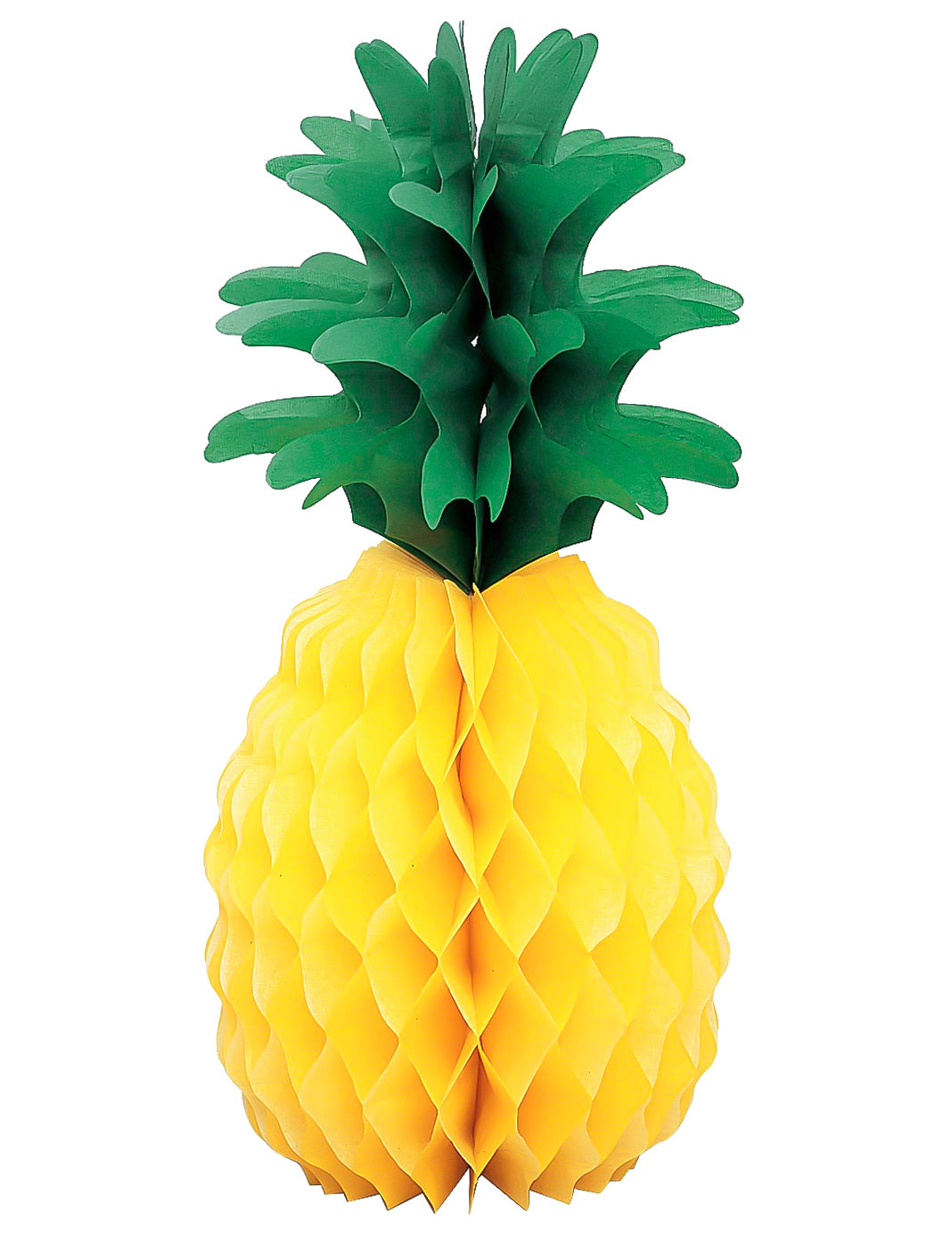 Décoration ananas en papier pour fête jaune et vert