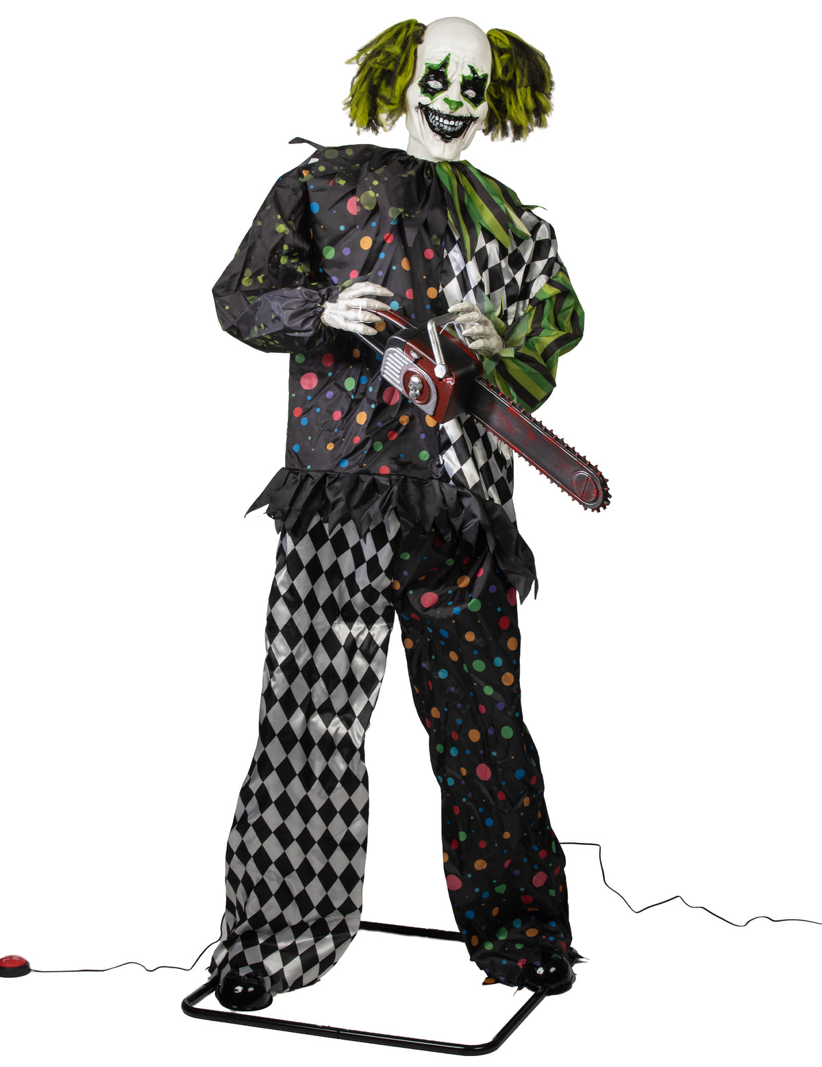 Décoration animée clown debout hanté 180 cm