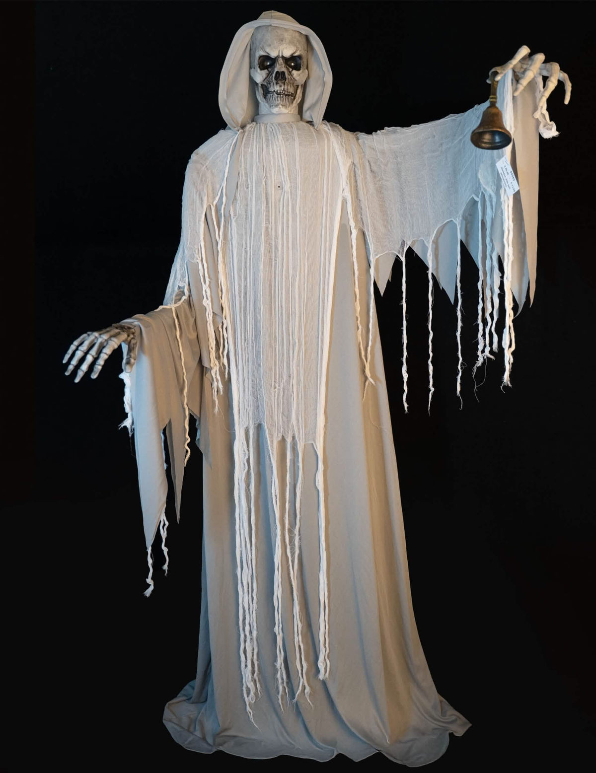 Decoração animada ceifeiro esqueleto com sino 182 cm