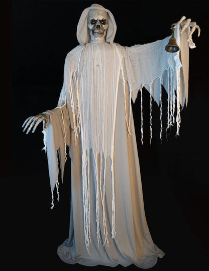 Decoração animada ceifeiro esqueleto com sino 182 cm