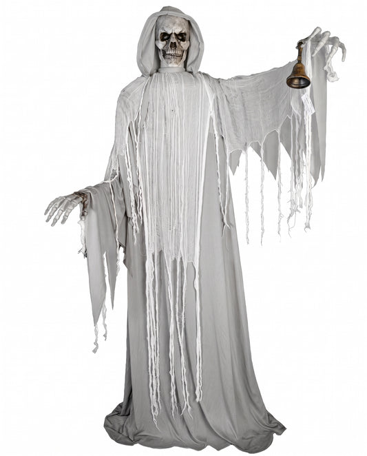 Decoração animada ceifeiro esqueleto com sino 182 cm