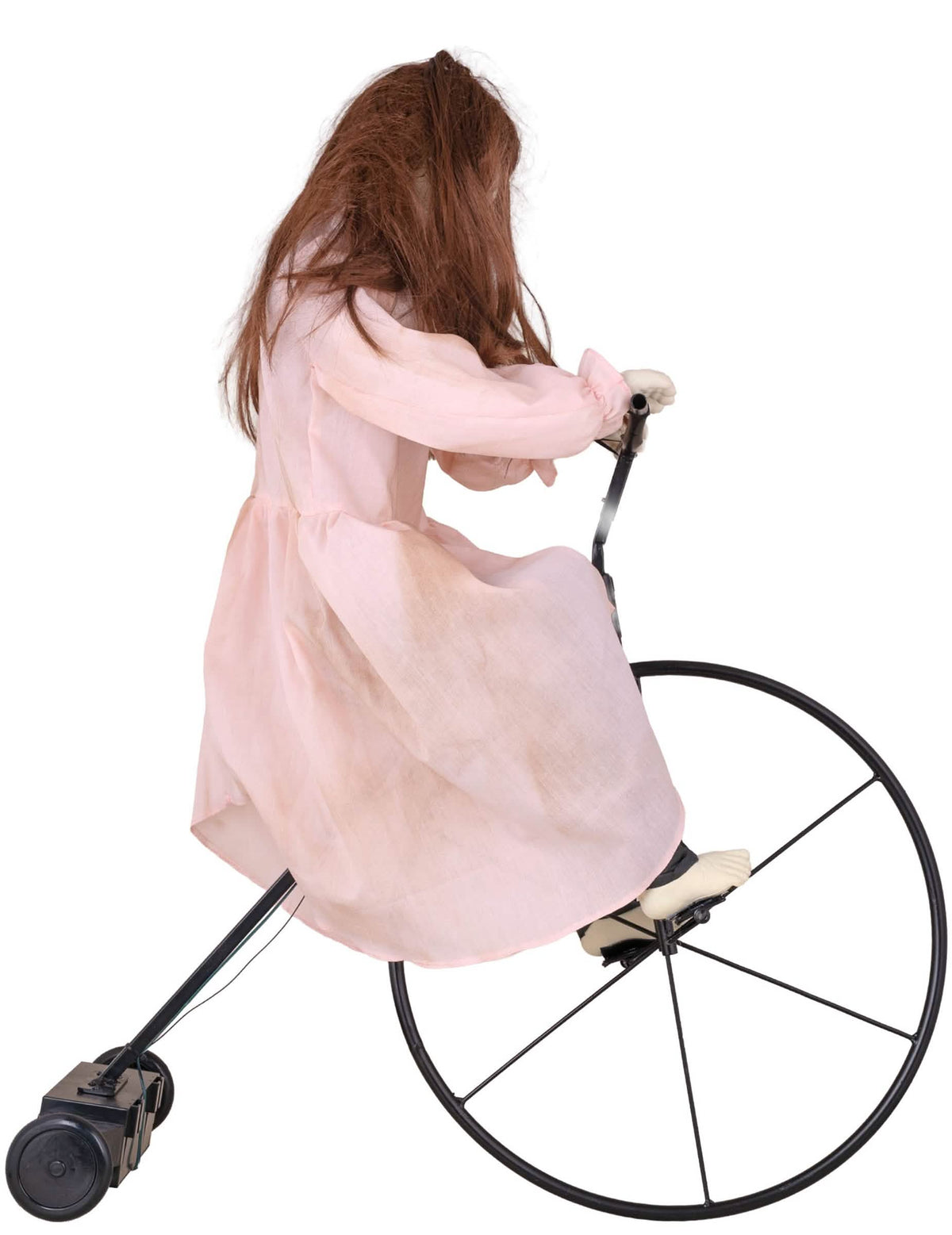 Decoração animada menina possuída em bicicleta com movimento 72 x 30 x 94 cm