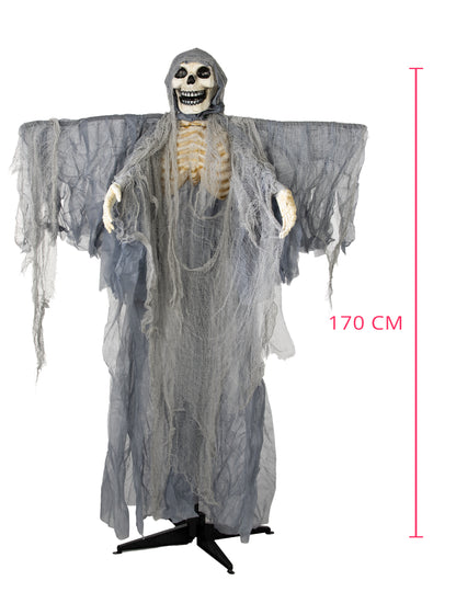 Decoração animada guardião da cripta aterrador com movimentos 170 cm