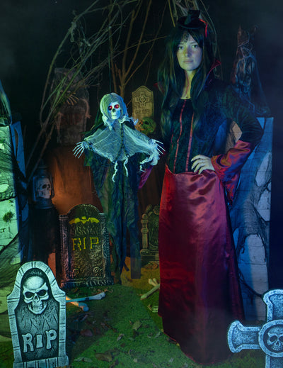 Decoração animada Ghoul espectral para pendurar 80 cm
