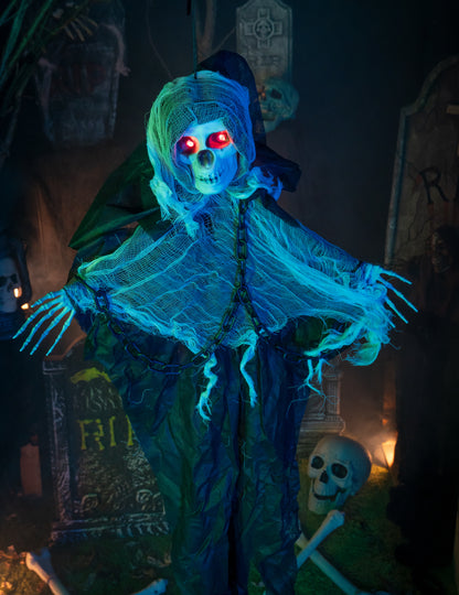 Decoração animada Ghoul espectral para pendurar 80 cm