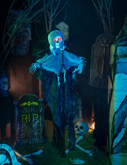 Decoração animada Ghoul espectral para pendurar 80 cm