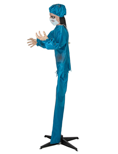 Decoração animada médico louco aterrador com movimentos 170 cm