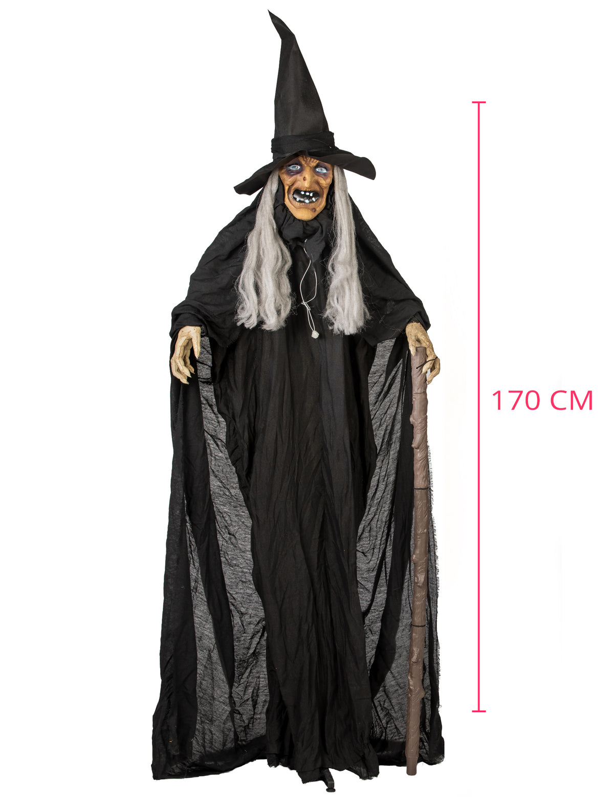 Decoração animada com luzes e sons Bruxa Endora 170 cm