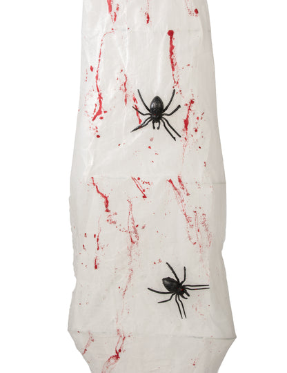 Decoração animada suspensa casulo de aranha com corpo aprisionado 165 cm