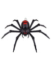 Décoration animée tarentule pour Halloween noire et rouge avec mouvements des pattes