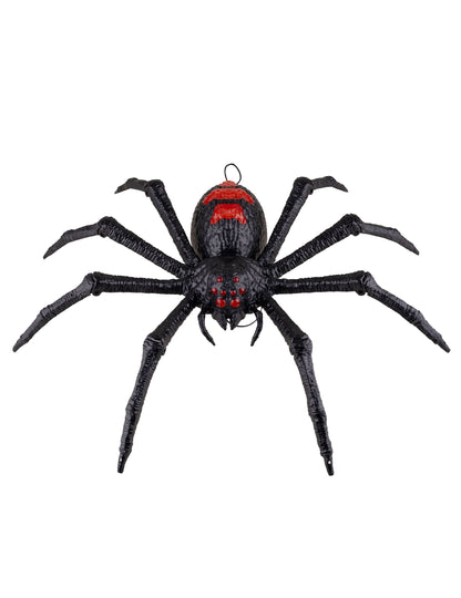 Decoração sonora e luminosa de tarântula preta 70 x 15 x 42 cm