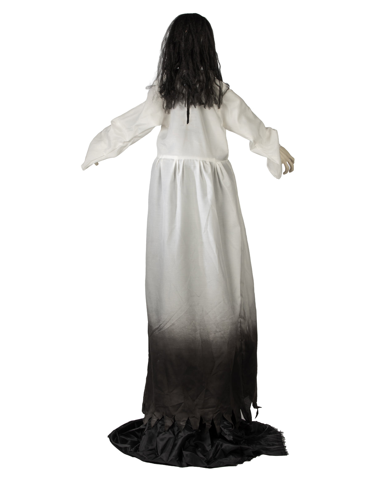 Decoração animada viúva fantasmagórica extensível com movimento 190 a 225 cm