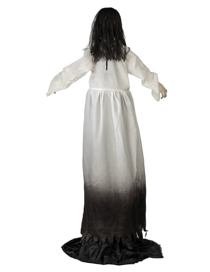 Decoração animada viúva fantasmagórica extensível com movimento 190 a 225 cm