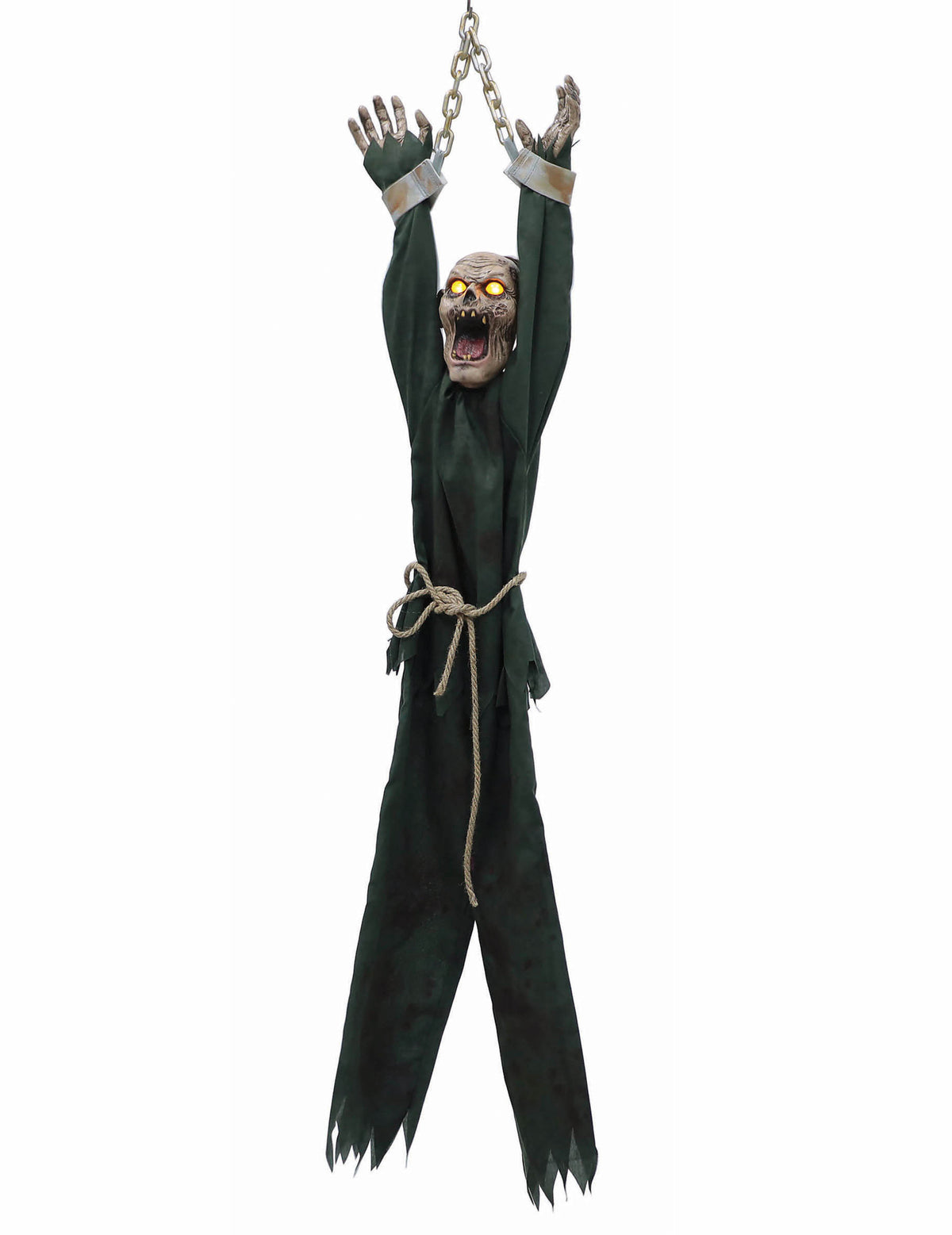 Decoração Zumbi Animada Acorrentada 1,4m