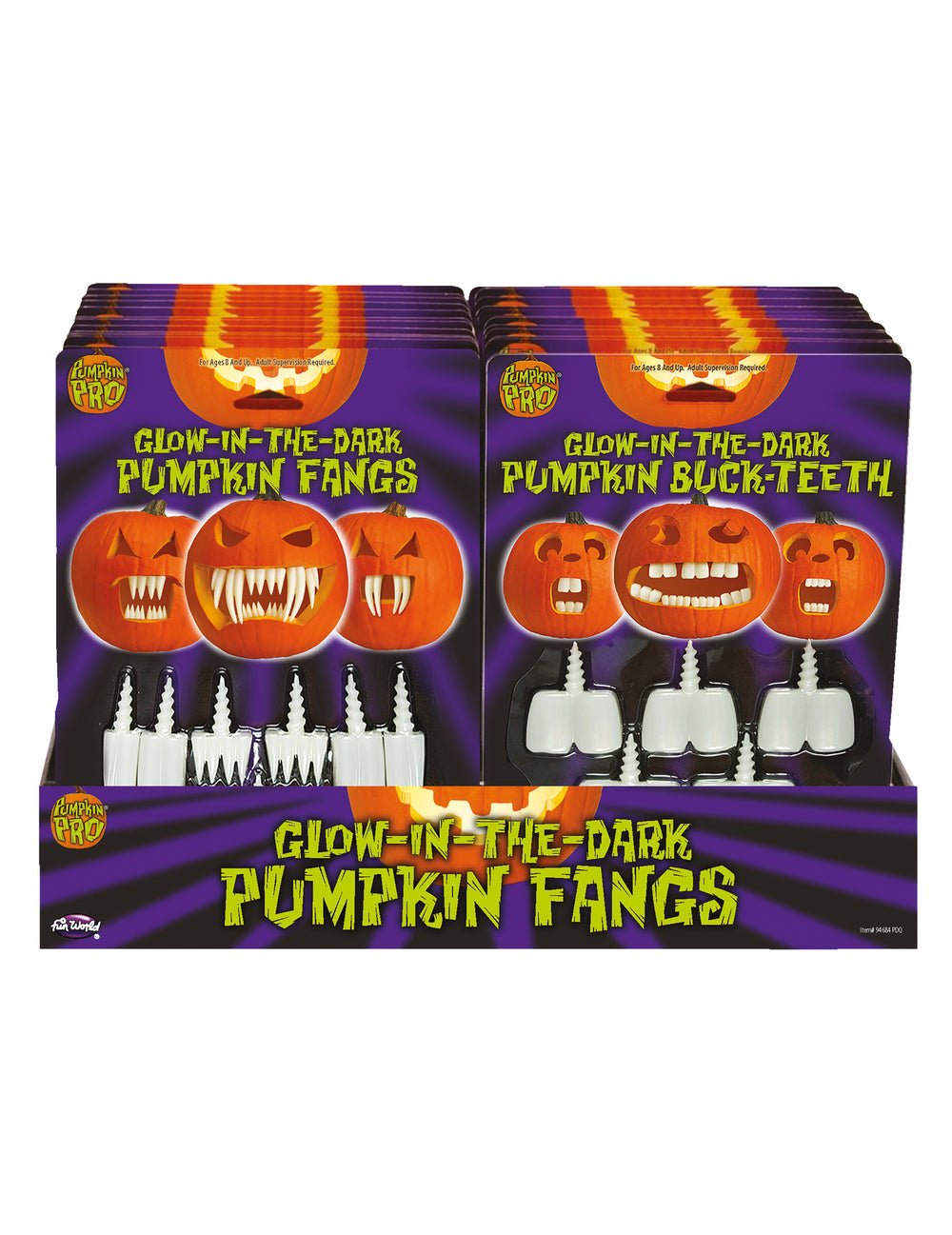 Décoration de citrouille pour Halloween dents phosphorescentes