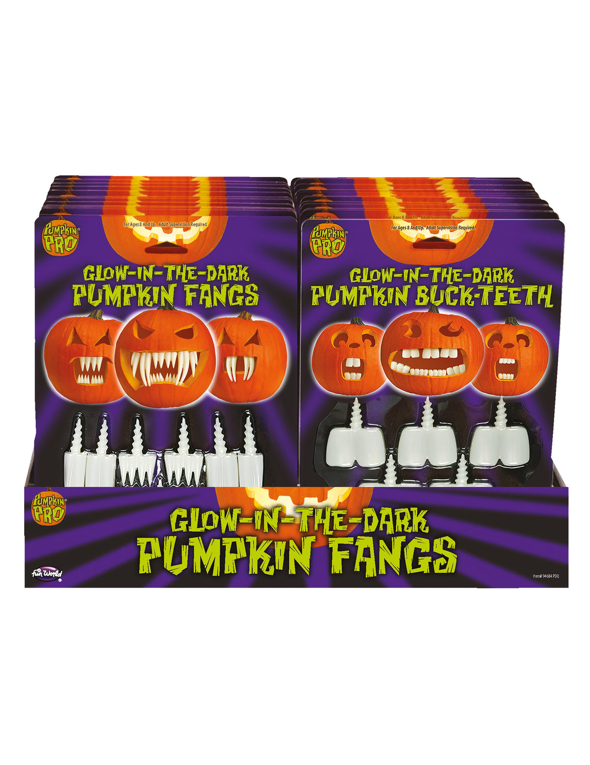 Décoration de citrouille pour Halloween dents phosphorescentes