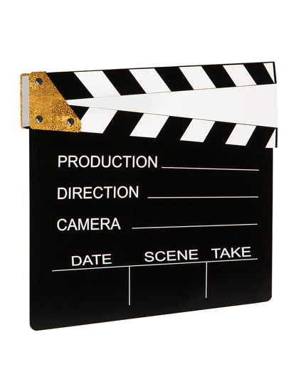 Décoration clap de cinéma noir et blanc en carton personnalisable