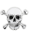 Décoration murale en plastique Pirate Jolly Roger blanc et noir avec crâne et os croisés