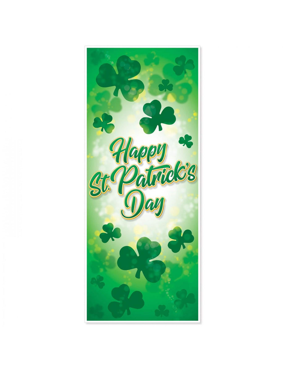 Decoração de porta verde Happy St Patrick's Day com trevos
