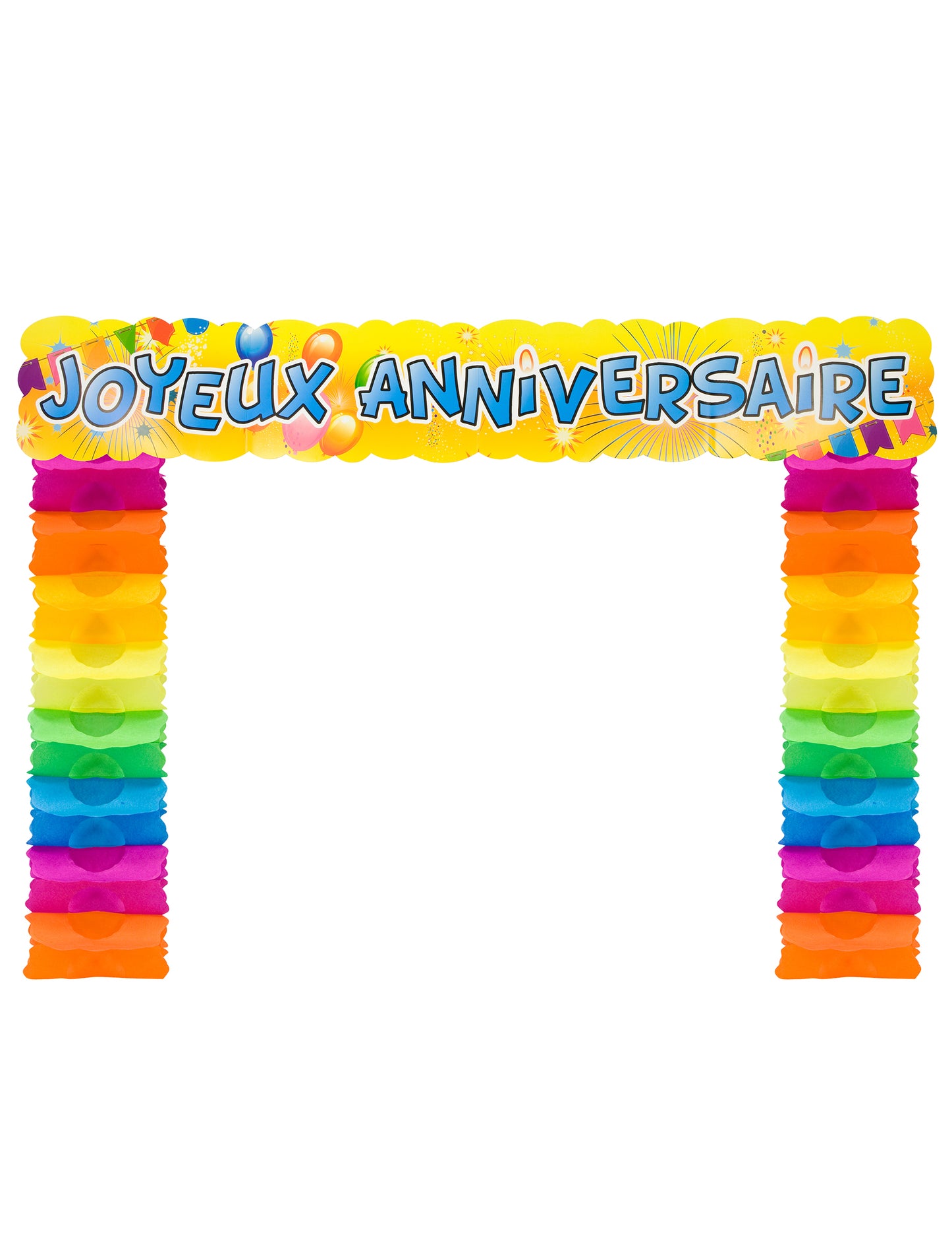 Décoration de porte Joyeux anniversaire pop pour fête multicolore