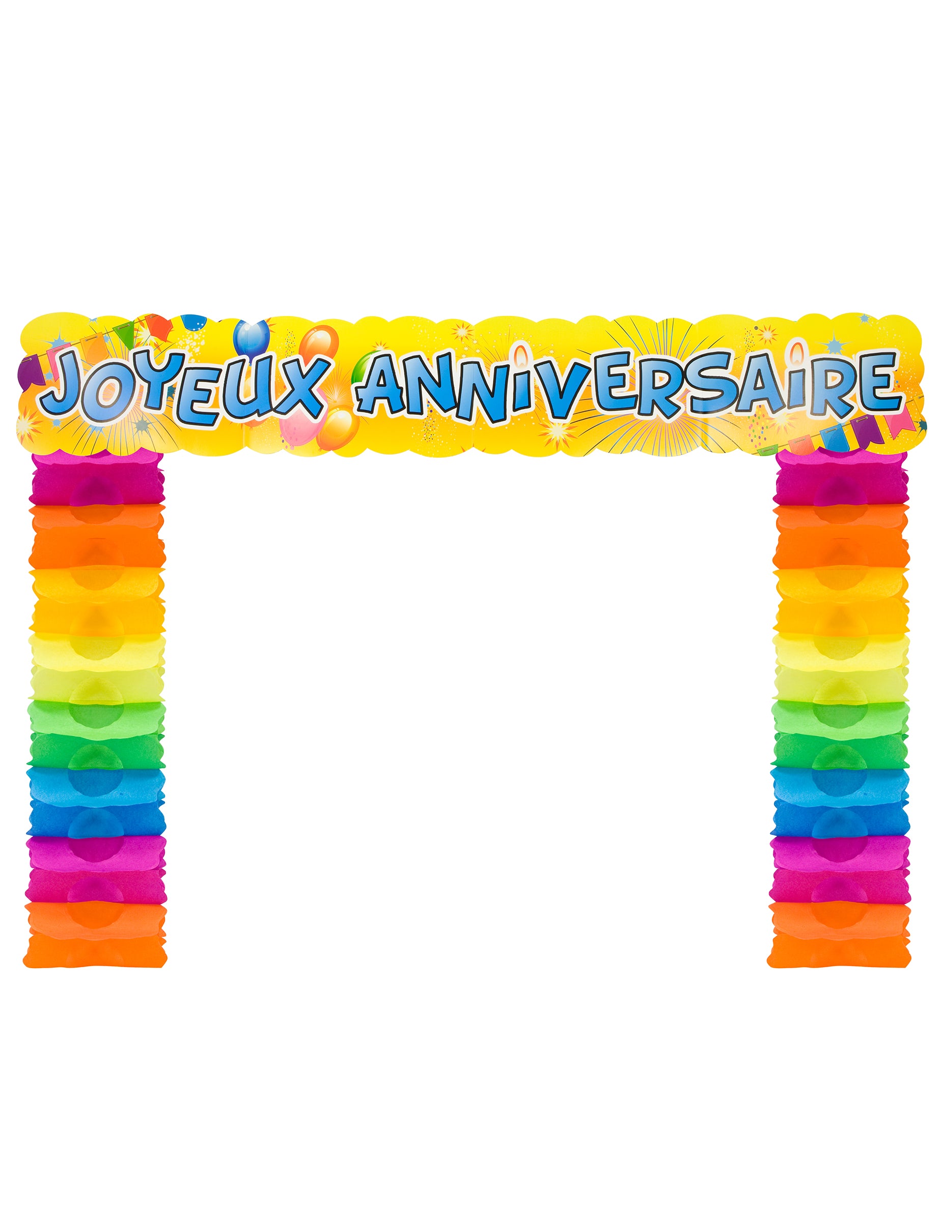 Décoration de porte Joyeux anniversaire pop pour fête multicolore