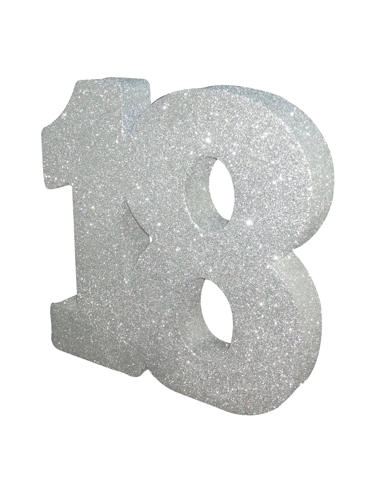 Décoration de table 18 ans pour anniversaire argent pailleté